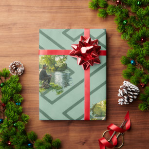 Aangepaste fototemplate Griekse inspiratie groen Cadeaupapier