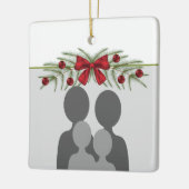 Aangepaste fototemplate met kerstgarland keramisch ornament (Links)