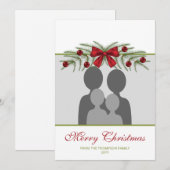 Aangepaste fototemplate met kerstslinger feestdagenkaart (Voorkant / Achterkant)