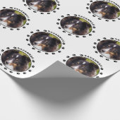 Aangepaste fototemplate voor huisdieren met poten cadeaupapier (Hoek)