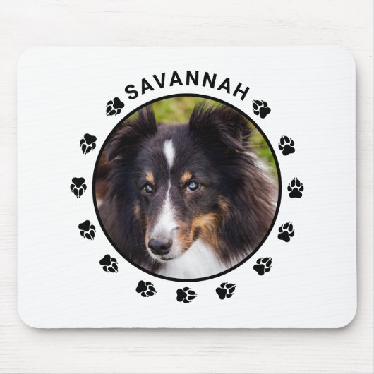 Aangepaste fototemplate voor huisdieren met poten muismat (Voorkant)
