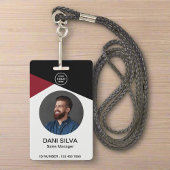 Aangepaste fototitel en naam van werknemer Bedrijf Badge