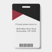 Aangepaste fototitel en naam van werknemer Bedrijf Badge (Achterkant)