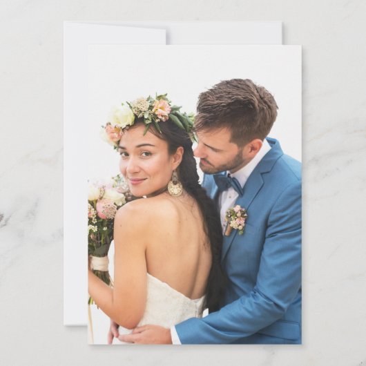 Aangepaste fototrouwdag bedankkaart (Achterkant)