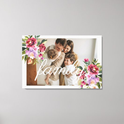 aangepaste fototypografie floral canvas afdruk (Voorkant)