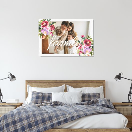 aangepaste fototypografie floral canvas afdruk (Insitu (Slaapkamer))