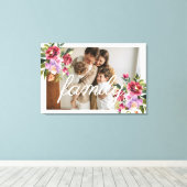aangepaste fototypografie floral canvas afdruk (Insitu (Houten vloer))