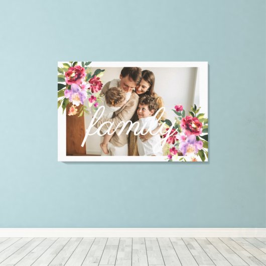 aangepaste fototypografie floral canvas afdruk (Insitu (Houten vloer))