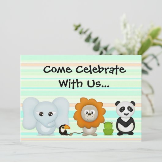 Aangepaste fotouitnodiging, eerste verjaardag of d kaart (Staand voorkant)