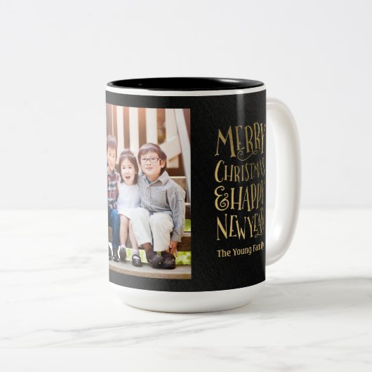 Aangepaste fotovakantie voor Merry Wishes Mok (Voorkant rechts)