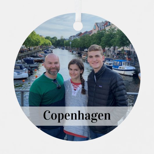 Aangepaste fotoversiering - cadeau voor reishanden metalen ornament (Voorkant)