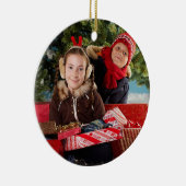 Aangepaste fotoversiering keramisch ornament (Rechts)