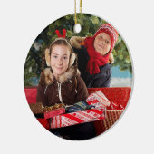 Aangepaste fotoversiering keramisch ornament (Links)