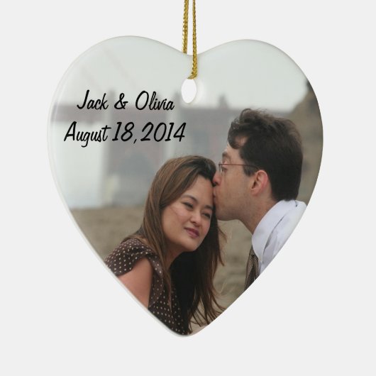 Aangepaste fotoversiering keramisch ornament (Rechts)