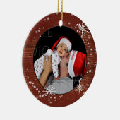 Aangepaste fotoversiering Snowflake Keramisch Ornament (Rechts)