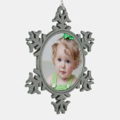 Aangepaste fotoversiering tin sneeuwvlok ornament (Links)