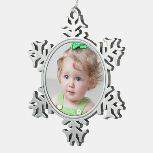 Aangepaste fotoversiering tin sneeuwvlok ornament (Rechts)