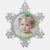 Aangepaste fotoversiering tin sneeuwvlok ornament (Voorkant)