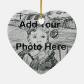 Aangepaste fotoversiering van het personage van de keramisch ornament (Achterkant)