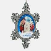 Aangepaste fotoversieringen | Pewter Snowflake Tin Sneeuwvlok Ornament (Links)