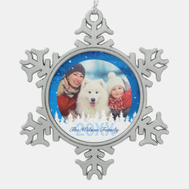 Aangepaste fotoversieringen | Pewter Snowflake Tin Sneeuwvlok Ornament