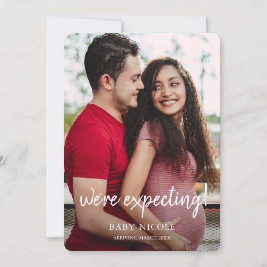 Aangepaste fotozwangerschap aankondiging (Voorkant)