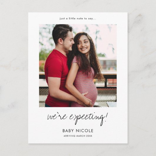Aangepaste fotozwangerschap aankondigingskaart (Voorkant)