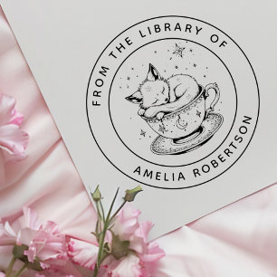 Aangepaste Fox Bookplate Stamp Rubberstempel