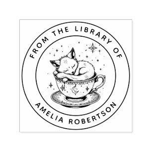 Aangepaste Fox Bookplate Stamp Zelfinktende Stempel
