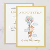 Aangepaste Fox houden ballonnen Kaart (Voorkant / Achterkant)