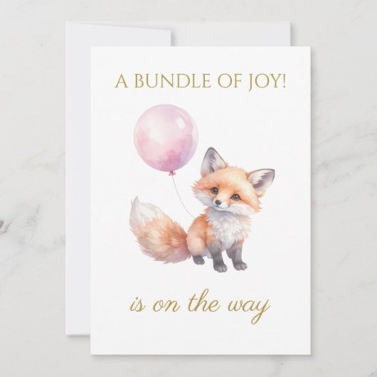 Aangepaste Fox houden ballonnen Kaart (Voorkant)