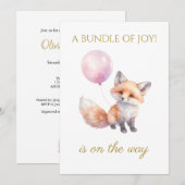 Aangepaste Fox houden ballonnen Kaart (Voorkant / Achterkant)