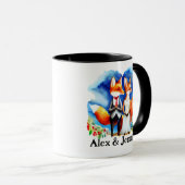 Aangepaste Fox paar namen gepersonaliseerd Mok (Voorkant rechts)