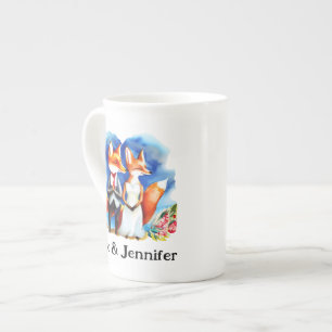 Aangepaste Fox paar namen gepersonaliseerd Porselein Kop