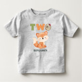 Aangepaste Fox Two Wild Woodland 2e verjaardag Kinder Shirts (Voorkant)