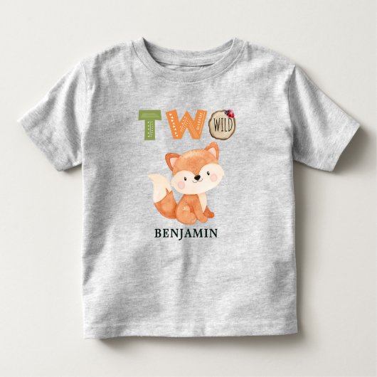 Aangepaste Fox Two Wild Woodland 2e verjaardag Kinder Shirts (Voorkant)