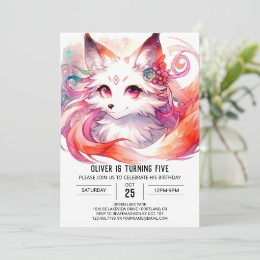 Aangepaste Fox Verjaardag Kaart (Staand voorkant)