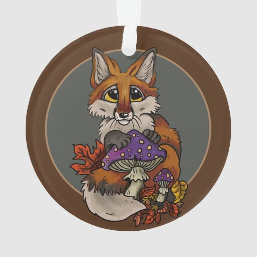 Aangepaste fox-versiering met herfstontscholen ornament (achterkant)