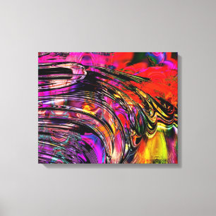 Aangepaste Fractale Kunst "Kleurensplash" Canvaspr Canvas Afdruk