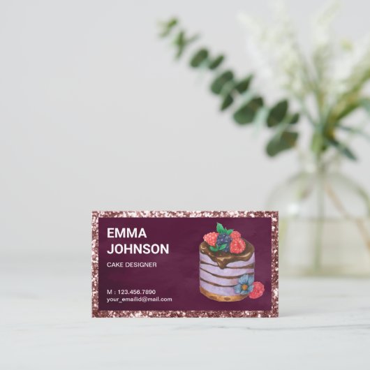 Aangepaste frambose bakkerij visitekaartje (Staand voorkant)