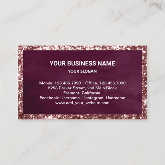 Aangepaste frambose bakkerij visitekaartje (Achterkant)