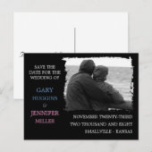 Aangepaste frame bewaar de datum: Gescheurde frame Aankondigingskaart (Voorkant / Achterkant)