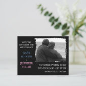 Aangepaste frame bewaar de datum: Gescheurde frame Aankondigingskaart (Staand voorkant)