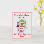 Aangepaste franchise mam beste gekke hond dame dig kaart (Gele Bloem)