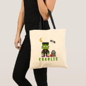 Aangepaste Frankenstein Trick or Treat Halloween S Tote Bag (Voorkant (product))