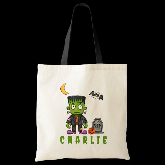 Aangepaste Frankenstein Trick or Treat Halloween S Tote Bag