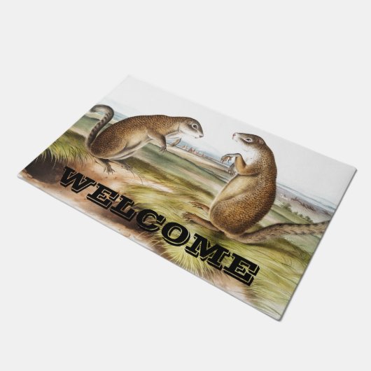 Aangepaste Franklin's marmot Squirrel Deurmat (Schuin)