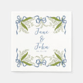 Aangepaste Franse Bloemen Trouwservetten Servet (Voorkant)