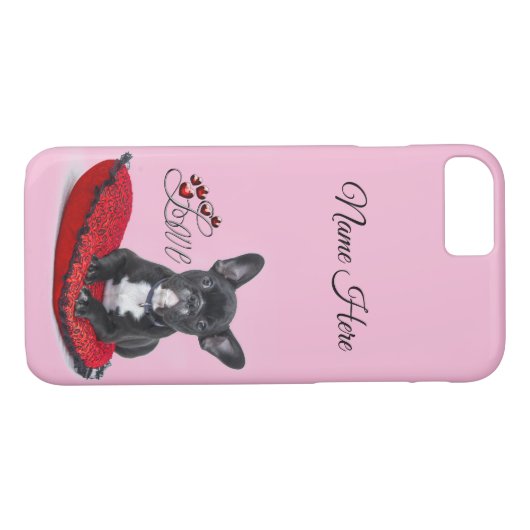 Aangepaste Franse Bull Dog - Frenchie - Love Case-Mate iPhone Case (Achterkant (Horizontaal))