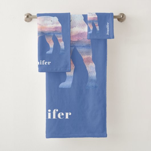 Aangepaste Franse Bulldog Beach Scene Towel set Bad Handdoek (Insitu)